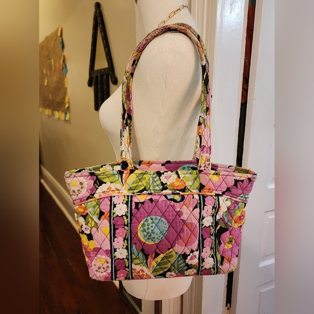 Vera Bradley Va Va Bloom Quilted Floral Tote Bag Pink Purple Purse
